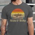 Coffee Beans & Books Retro Bookworm Librarian Unisex Jersey T-Shirt