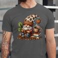 Coffee And Book Reading Accessories For Book Lovers Gnome Unisex Jersey T-Shirt