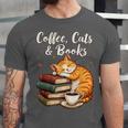 Coffee Cats & Books Lover For Women & Girls Coffee Unisex Jersey T-Shirt Coffee Cats & Books Lover For Women & Girls Coffee Unisex Jersey T-Shirt