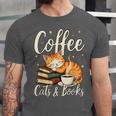 Coffee Cats And Books Lover For Women & Men Coffee Unisex Jersey T-Shirt Coffee Cats And Books Lover For Women & Men Coffee Unisex Jersey T-Shirt
