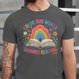 Color Our World Summer Reading 2025 Rainbow Art Book Unisex Jersey T-Shirt