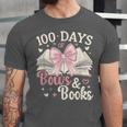 Coquette 100 Days Of Bows Books Reading 100th Day Of School Unisex Jersey T-Shirt