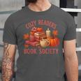 Cozy Readers Book Society Teacher Reading Floral Pumpkin Tee Unisex Jersey T-Shirt