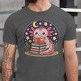 Cute Axolotl Reading Books Cozy Night Aesthetic Unisex Jersey T-Shirt