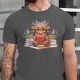 Cute Baby Highland Cow Reading Book Lover Toddler Unisex Jersey T-Shirt