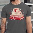 Cute Books And Coffee Crochet Valentines Day Tee For Couples Unisex Jersey T-Shirt