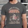 Cute Bookstore Ghost Retro Women Book Lovers Unisex Jersey T-Shirt