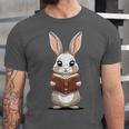 Cute Bookworm Bunny Reading For Kids And Teachers Unisex Jersey T-Shirt