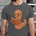 Cute Bookworm Worm Reading Book Glasses Nerdy Unisex Jersey T-Shirt Cute Bookworm Worm Reading Book Glasses Nerdy Unisex Jersey T-Shirt