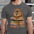 Cute Capybara Reading Books Animal Capybara Bookworms Unisex Jersey T-Shirt