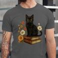 Cute Cat Book Flowers Unisex Jersey T-Shirt Cute Cat Book Flowers Unisex Jersey T-Shirt