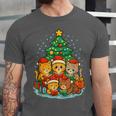 Cute Cats Reading Books Christmas Tree Unisex Jersey T-Shirt