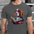 Cute Dog Basset Hound Reading Book Unisex Jersey T-Shirt Cute Dog Basset Hound Reading Book Unisex Jersey T-Shirt