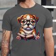Cute Dog Puppy English Bulldog Reading Book Unisex Jersey T-Shirt Cute Dog Puppy English Bulldog Reading Book Unisex Jersey T-Shirt