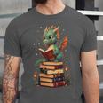 Cute Dragon Reading Book Bookworm Dragons And Books Unisex Jersey T-Shirt