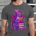 Cute Dragon Reading Books Bookworm Unisex Jersey T-Shirt
