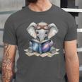 Cute Elephant Reading Universe Book Unisex Jersey T-Shirt Cute Elephant Reading Universe Book Unisex Jersey T-Shirt
