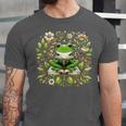 Cute Floral Frog Book Reading Unisex Jersey T-Shirt