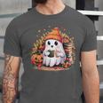 Cute Ghost Drinking Coffee Halloween Reading Book Retro Unisex Jersey T-Shirt Cute Ghost Drinking Coffee Halloween Reading Book Retro Unisex Jersey T-Shirt