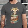 Cute Giraffe With Book Floral Bookworm Librarian Book Lover Unisex Jersey T-Shirt Cute Giraffe With Book Floral Bookworm Librarian Book Lover Unisex Jersey T-Shirt