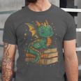 Cute Kawaii Dragon Fantasy Book Lover Book Nerd Unisex Jersey T-Shirt