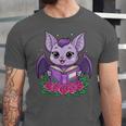 Cute Pastel Goth Bat Reading Book Unisex Jersey T-Shirt