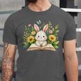Cute Rabbit And Book Women Girls Reading Book Rabbit Lover Unisex Jersey T-Shirt Cute Rabbit And Book Women Girls Reading Book Rabbit Lover Unisex Jersey T-Shirt