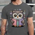Cute Reading Owl Book Lover Teacher Librarian Bookworm Unisex Jersey T-Shirt Cute Reading Owl Book Lover Teacher Librarian Bookworm Unisex Jersey T-Shirt
