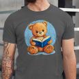 Cute Teddy Bear Reading Book Fun Unisex Jersey T-Shirt