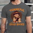 Cute Thanksgiving Teacher Librarian Thankful Reading Books Unisex Jersey T-Shirt