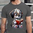 Dalmatian Reading a Book Dog Unisex Jersey T-Shirt