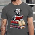 Dalmatian Reading Books Matching Bookworm Readers Librarian Unisex Jersey T-Shirt