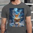 Deer Reads Book Women Girls Reindeer Unisex Jersey T-Shirt