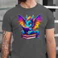 Dragon Reading a Book Bookworm Book Unisex Jersey T-Shirt