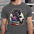 Dragon Reading A Book Cute Bookworm Book Lover Unisex Jersey T-Shirt