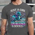 Dragon Reading Just A Girl Who Loves Dragons And Books Unisex Jersey T-Shirt Dragon Reading Just A Girl Who Loves Dragons And Books Unisex Jersey T-Shirt