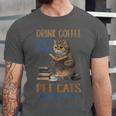 Drink Coffee Read Books Pet Cats Be Happy Bookworm Unisex Jersey T-Shirt