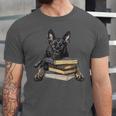Dutch Shepherd Books Reading Dog Breed Graphic Unisex Jersey T-Shirt Dutch Shepherd Books Reading Dog Breed Graphic Unisex Jersey T-Shirt