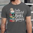 Easily Distracted By Books And Gnomes Unisex Jersey T-Shirt