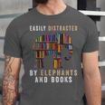 Easily Distracted By Elephants And Books Elephant Unisex Jersey T-Shirt Easily Distracted By Elephants And Books Elephant Unisex Jersey T-Shirt