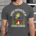 Easily Distracted By Frogs And Books Unisex Jersey T-Shirt Easily Distracted By Frogs And Books Unisex Jersey T-Shirt