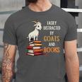 Easily Distracted By Goats And Books Goats And Book Reading Unisex Jersey T-Shirt