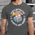 Easily Distracted By Rabbits And Books Reading Unisex Jersey T-Shirt Easily Distracted By Rabbits And Books Reading Unisex Jersey T-Shirt