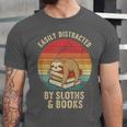 Easily Distracted By Sloths And Books Unisex Jersey T-Shirt Easily Distracted By Sloths And Books Unisex Jersey T-Shirt