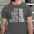 Eat Sleep Read Repeat Reading Book Librarian Men Women Kids Unisex Jersey T-Shirt