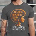 Education Is Freedom Afro Woman Book Illustration Unisex Jersey T-Shirt