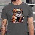 English Bulldog Reading a Book Dog For Men Women Girls Kids Unisex Jersey T-Shirt