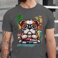 English Bulldog Reading a Book Dog Unisex Jersey T-Shirt English Bulldog Reading a Book Dog Unisex Jersey T-Shirt