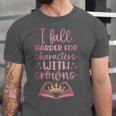 I Fall For The Characters WCrowns Fantasy Book Lover Tee Unisex Jersey T-Shirt I Fall For The Characters WCrowns Fantasy Book Lover Tee Unisex Jersey T-Shirt