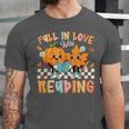 Fall In Love With Reading Thanksgiving Pumpkin Book Lover Unisex Jersey T-Shirt Fall In Love With Reading Thanksgiving Pumpkin Book Lover Unisex Jersey T-Shirt